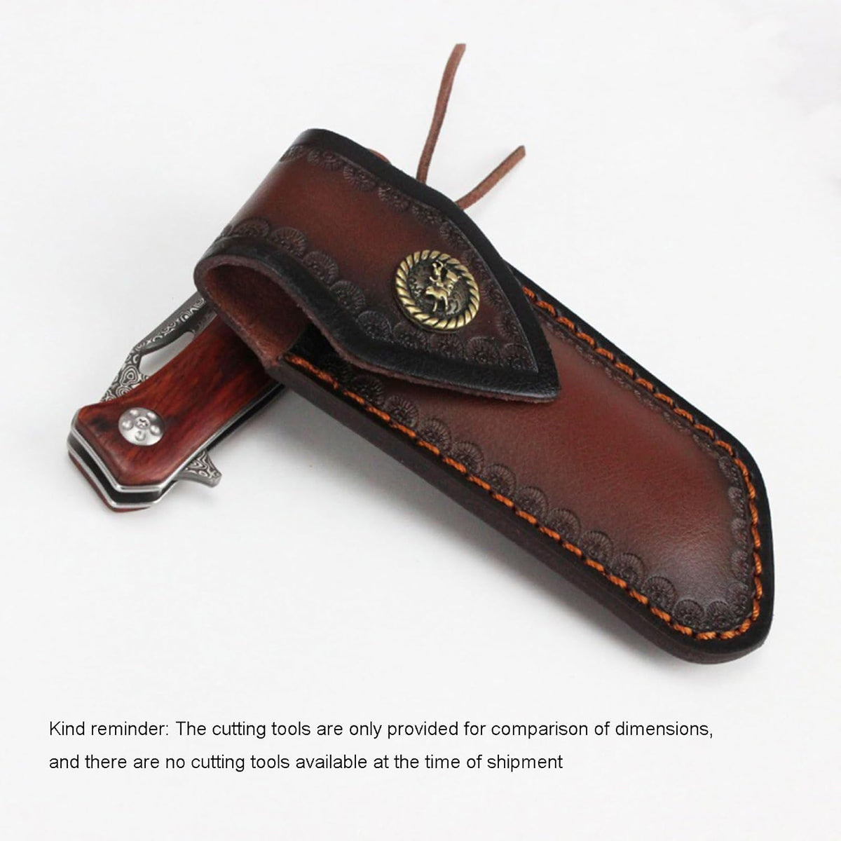 Shop Knife Sheaths, 5.1" Pocket Knife Sheath for Belt, Leather Knife Sheath for Belt, Pocket Knife Holder, Leather Sheath Folding Knife (Large)