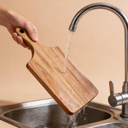6 Pcs Small Wooden Bulk Cutting Board with Handle, 11 inch Mini Acacia Wood Cutting Boards Bulk for Kitchen, Charcuterie Boards Bulk, Serving Board for Cheese Bread Meat Fruits