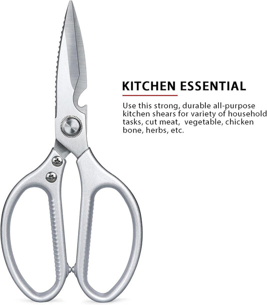 Kitchen Scissors All Purpose for Food, Heavy Duty 8.46'' Large Kitchen Shears for Cutting Vegetable, Poultry, Meat, Herb, Stainless Steel Sharp Blade, Dishwasher Safe