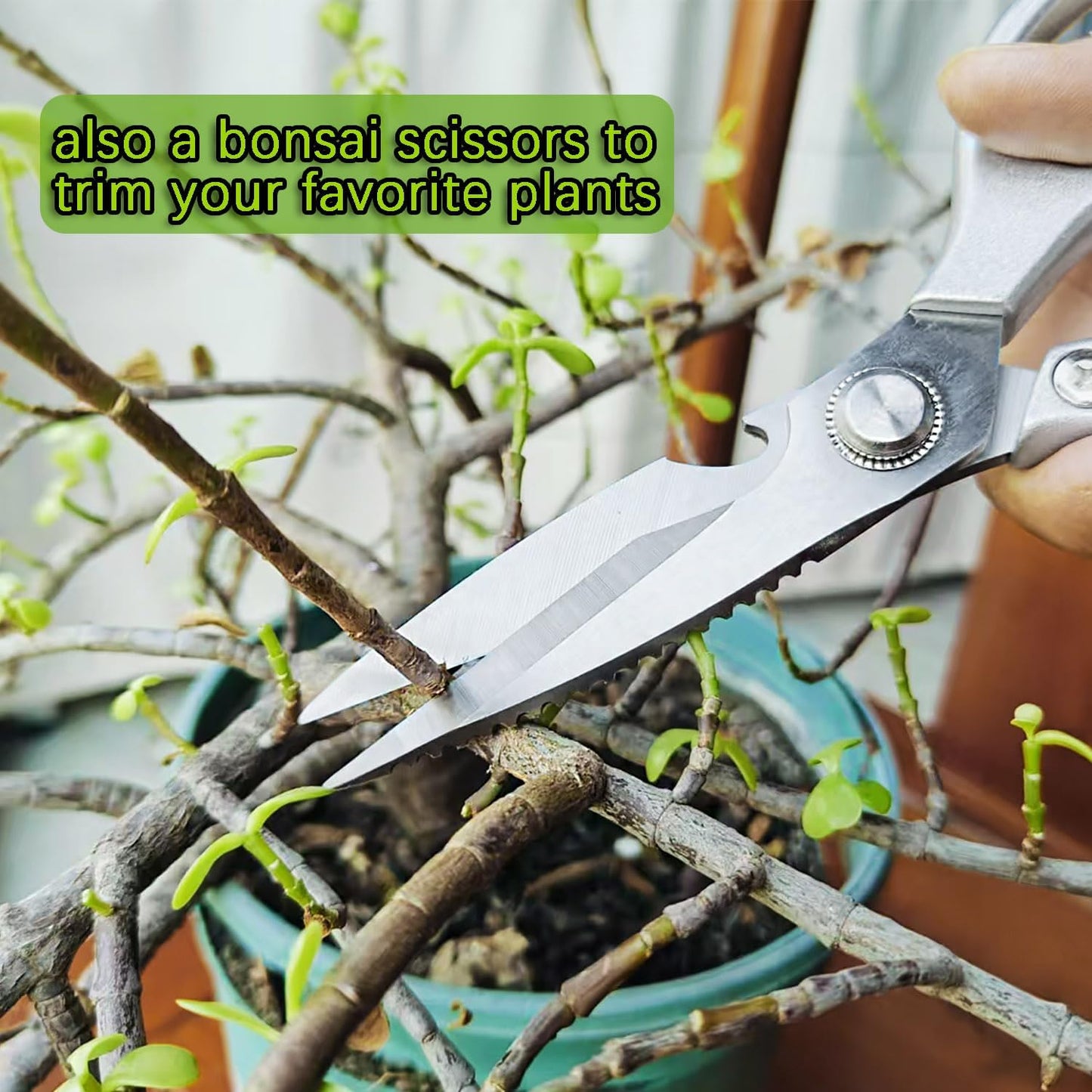 Kitchen Scissors All Purpose for Food, Heavy Duty 8.46'' Large Kitchen Shears for Cutting Vegetable, Poultry, Meat, Herb, Stainless Steel Sharp Blade, Dishwasher Safe