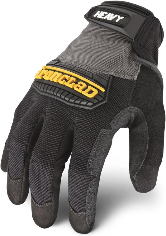 Ironclad Heavy Utility Work Gloves HUG, High Abrasion Resistance, Performance Fit, Durable, Machine Washable, (1 Pair), MEDIUM