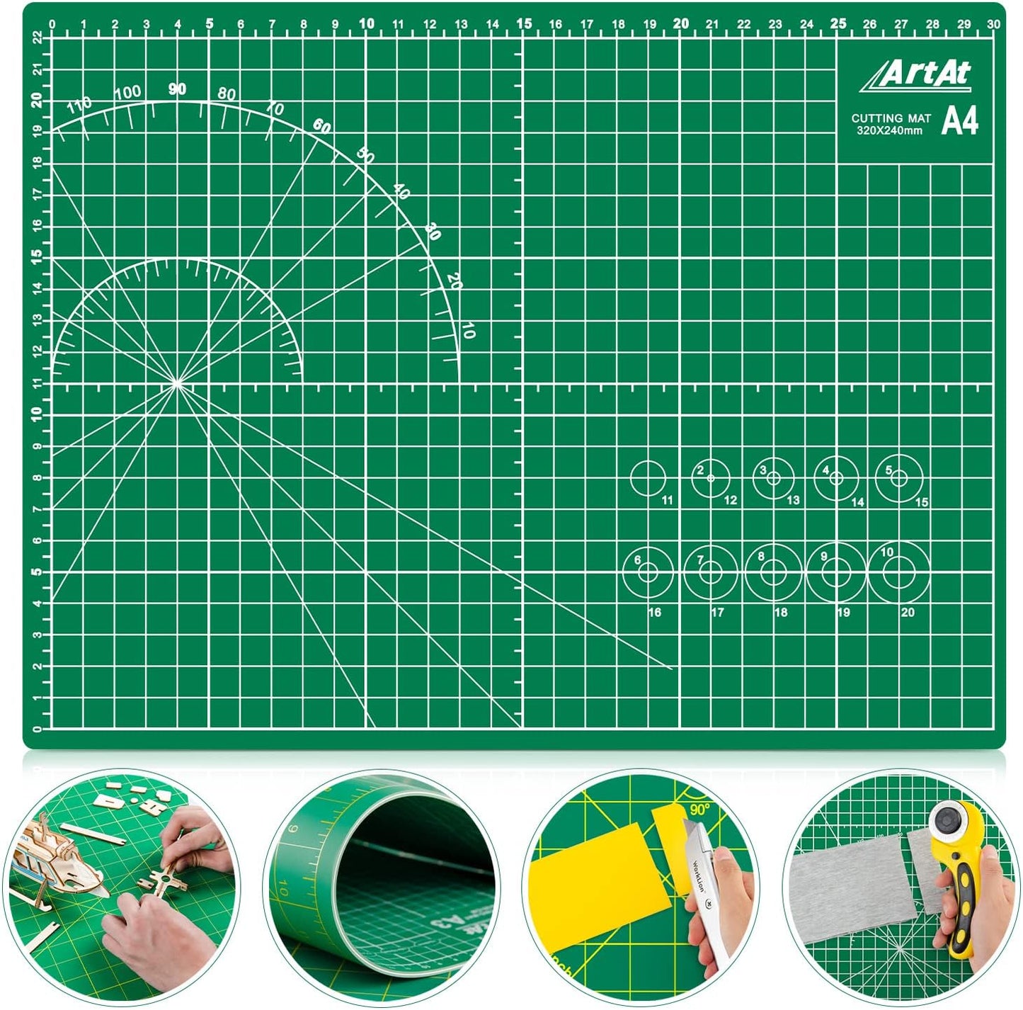 Self Healing Cutting Mat: 12″x 18″ Black-Gray Eco-Craft Cutting Mat - 5-Layer Durable Anti-Blade-Wear Material for All Your Crafting Needs