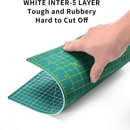 Self Healing Cutting Mat: 12″x 18″ Black-Gray Eco-Craft Cutting Mat - 5-Layer Durable Anti-Blade-Wear Material for All Your Crafting Needs