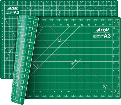 Self Healing Cutting Mat: 12″x 18″ Black-Gray Eco-Craft Cutting Mat - 5-Layer Durable Anti-Blade-Wear Material for All Your Crafting Needs