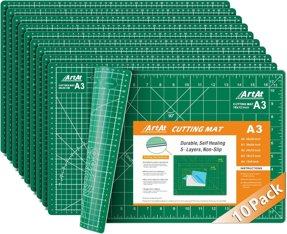 Self Healing Cutting Mat: 12″x 18″ Black-Gray Eco-Craft Cutting Mat - 5-Layer Durable Anti-Blade-Wear Material for All Your Crafting Needs