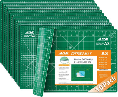 Self Healing Cutting Mat: 12″x 18″ Black-Gray Eco-Craft Cutting Mat - 5-Layer Durable Anti-Blade-Wear Material for All Your Crafting Needs