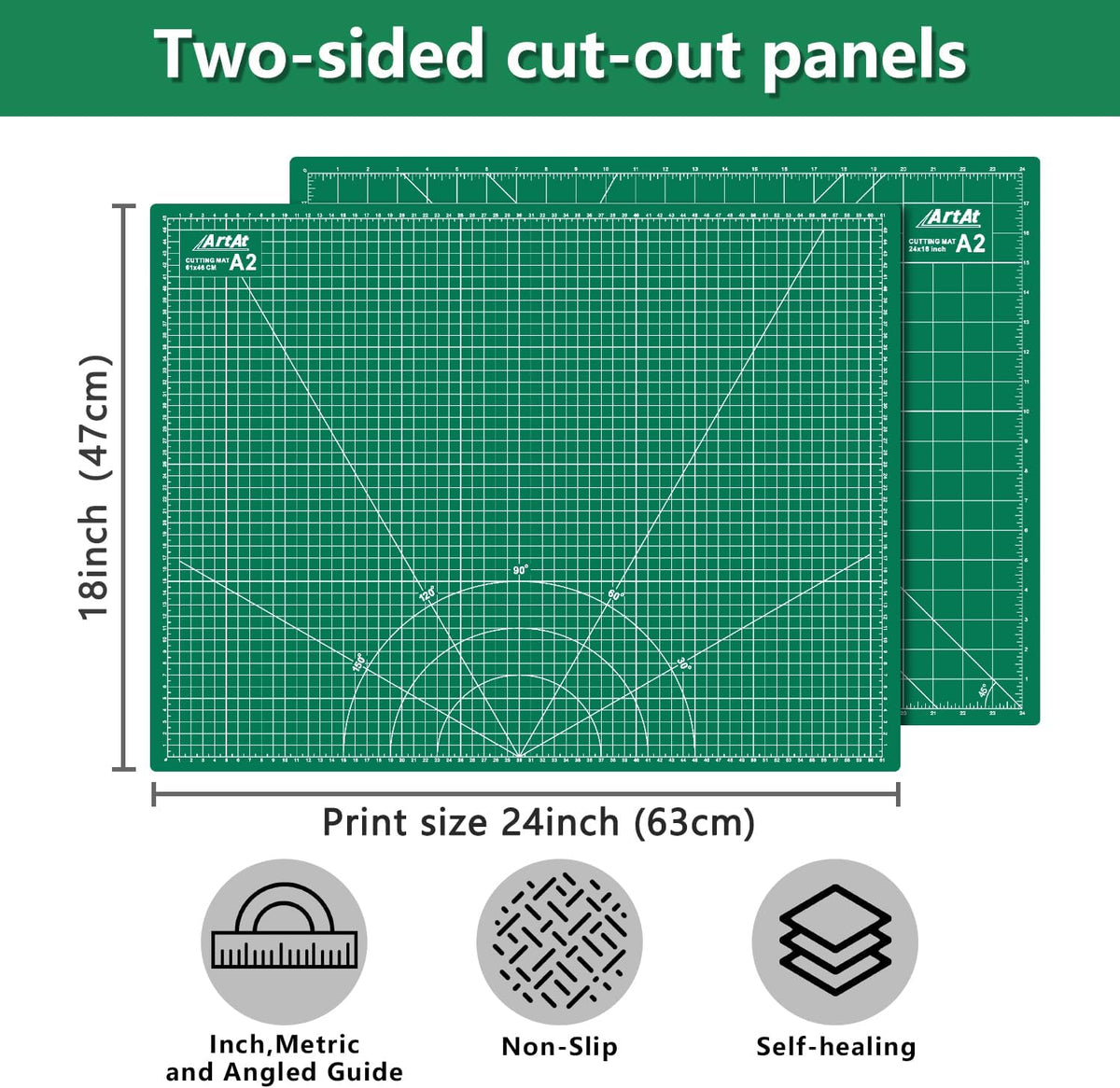 Self Healing Cutting Mat: 12″x 18″ Black-Gray Eco-Craft Cutting Mat - 5-Layer Durable Anti-Blade-Wear Material for All Your Crafting Needs