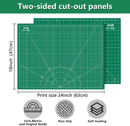 Self Healing Cutting Mat: 12″x 18″ Black-Gray Eco-Craft Cutting Mat - 5-Layer Durable Anti-Blade-Wear Material for All Your Crafting Needs