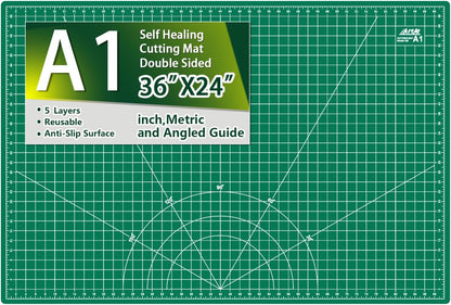 Self Healing Cutting Mat: 12″x 18″ Black-Gray Eco-Craft Cutting Mat - 5-Layer Durable Anti-Blade-Wear Material for All Your Crafting Needs