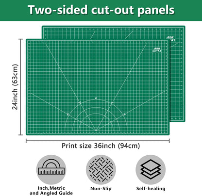Self Healing Cutting Mat: 12″x 18″ Black-Gray Eco-Craft Cutting Mat - 5-Layer Durable Anti-Blade-Wear Material for All Your Crafting Needs