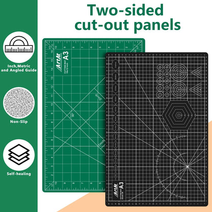 Self Healing Cutting Mat: 12″x 18″ Black-Gray Eco-Craft Cutting Mat - 5-Layer Durable Anti-Blade-Wear Material for All Your Crafting Needs
