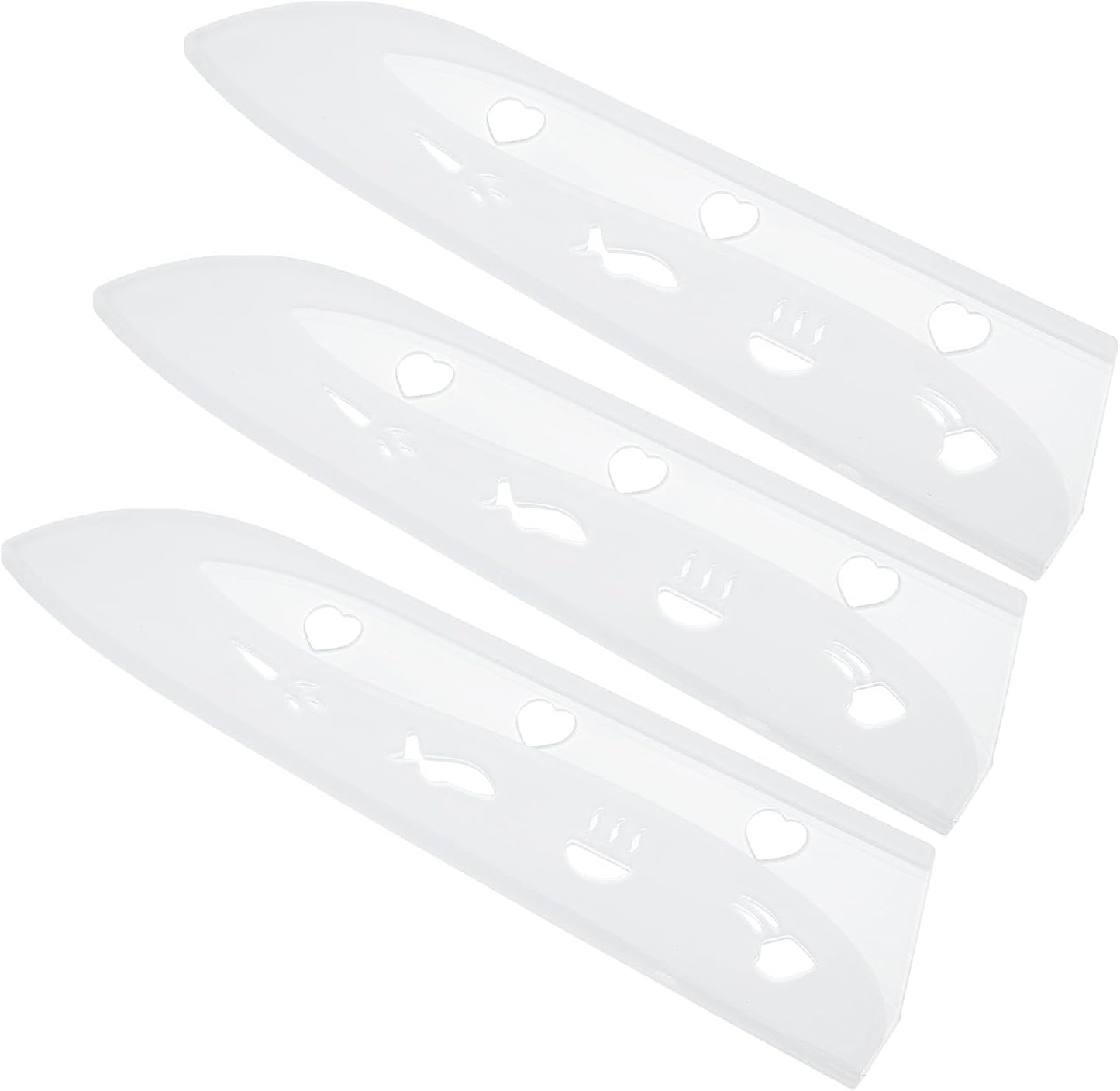 3Pcs Plastic Safety Knife Cover Sleeves for 7" Chef Knife, Chopping Knife Guard Blade Protector Universal Knife Sheath for Kitchen Bar, Pink