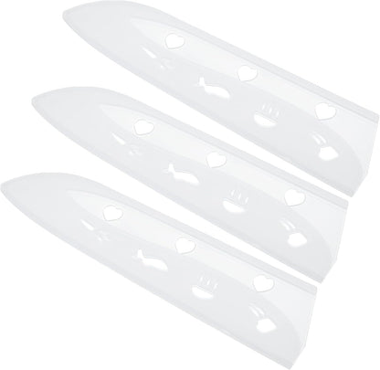 3Pcs Plastic Safety Knife Cover Sleeves for 7" Chef Knife, Chopping Knife Guard Blade Protector Universal Knife Sheath for Kitchen Bar, Pink