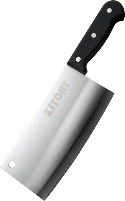 Cleaver Knife 7“- German Steel Kitchen Chopper Slicer - Super Sharp Full Tang Chinese Chef's Knife, For Women and Men