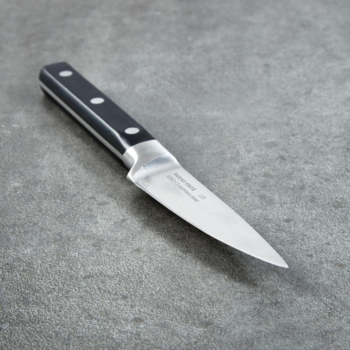 DiNA Gene Stainless Steel Paring Knife, 3.5in, Sharp Garnish Tool | Full Tang Triple Riveted Ergonomic Handle, Vegetable Peeling & Fruit Slicing Knife, Lightweight Kitchen Utility, 1 Piece