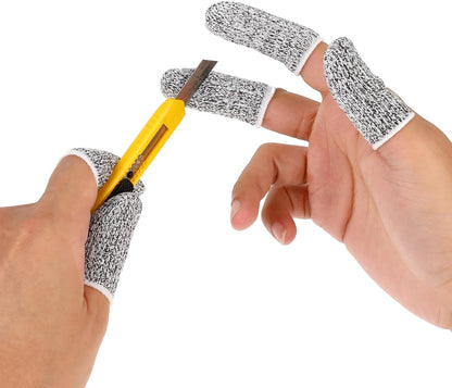 12 Pcs Cut Resistant Finger Cots Anti-Slip Finger Sleeve Protectors Reusable Thumb Anti-Cut Fingertips Covers Protection Guards Glove for Kitchen Sculpture Work Garden Picking