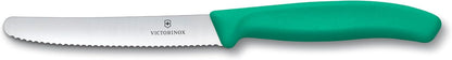 Swiss Classic, Tomato-Bread Knife Set, 6-pieces, sharp blade, serrated edge, 4.3 Inch, stainless steel, Sky Blue,Turquoise, Green
