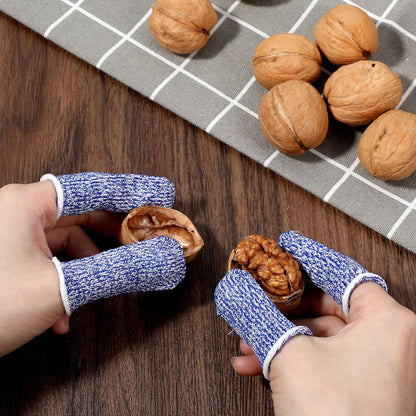 24PCS Finger Cut Resistant Protector Gloves Cots Breathable Reusable Durable Finger Sleeves Anti-Slip Thumb Fingertip Protection Gloves for Work Garden Kitchen Sculpture Grinding Stained Glass