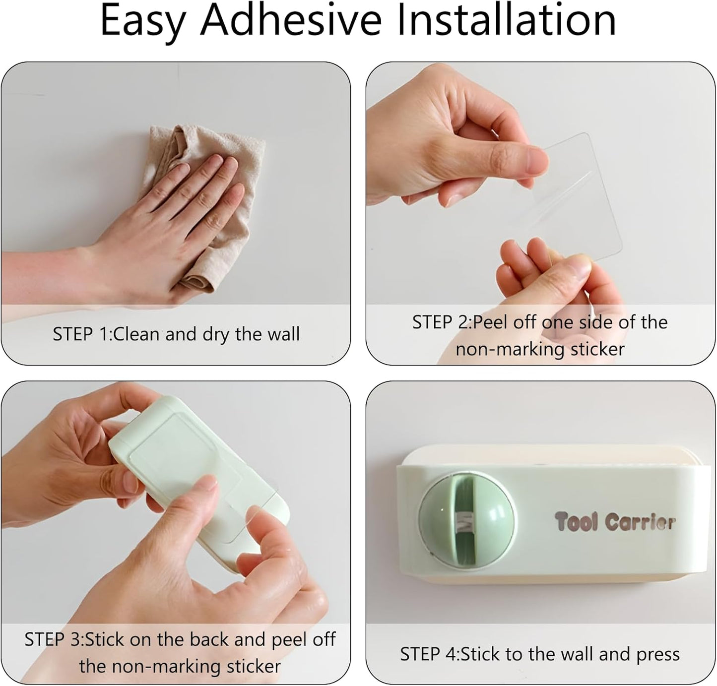 2-in-1 Wall Mounted Knife Holder & Sharpener, No Drilling Kitchen Knife Storage Rack with Built-In Ceramic Sharpening Rod, Air Dry Design to Prevent Rust