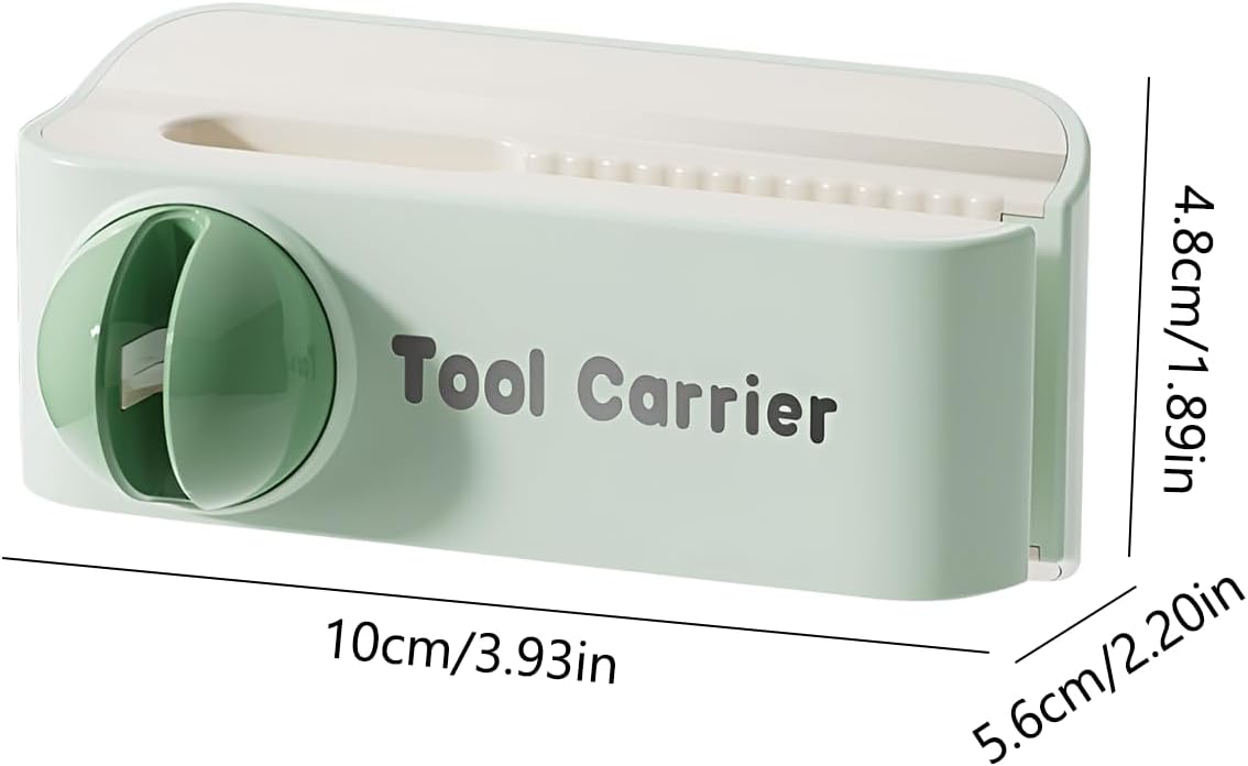 2-in-1 Wall Mounted Knife Holder & Sharpener, No Drilling Kitchen Knife Storage Rack with Built-In Ceramic Sharpening Rod, Air Dry Design to Prevent Rust