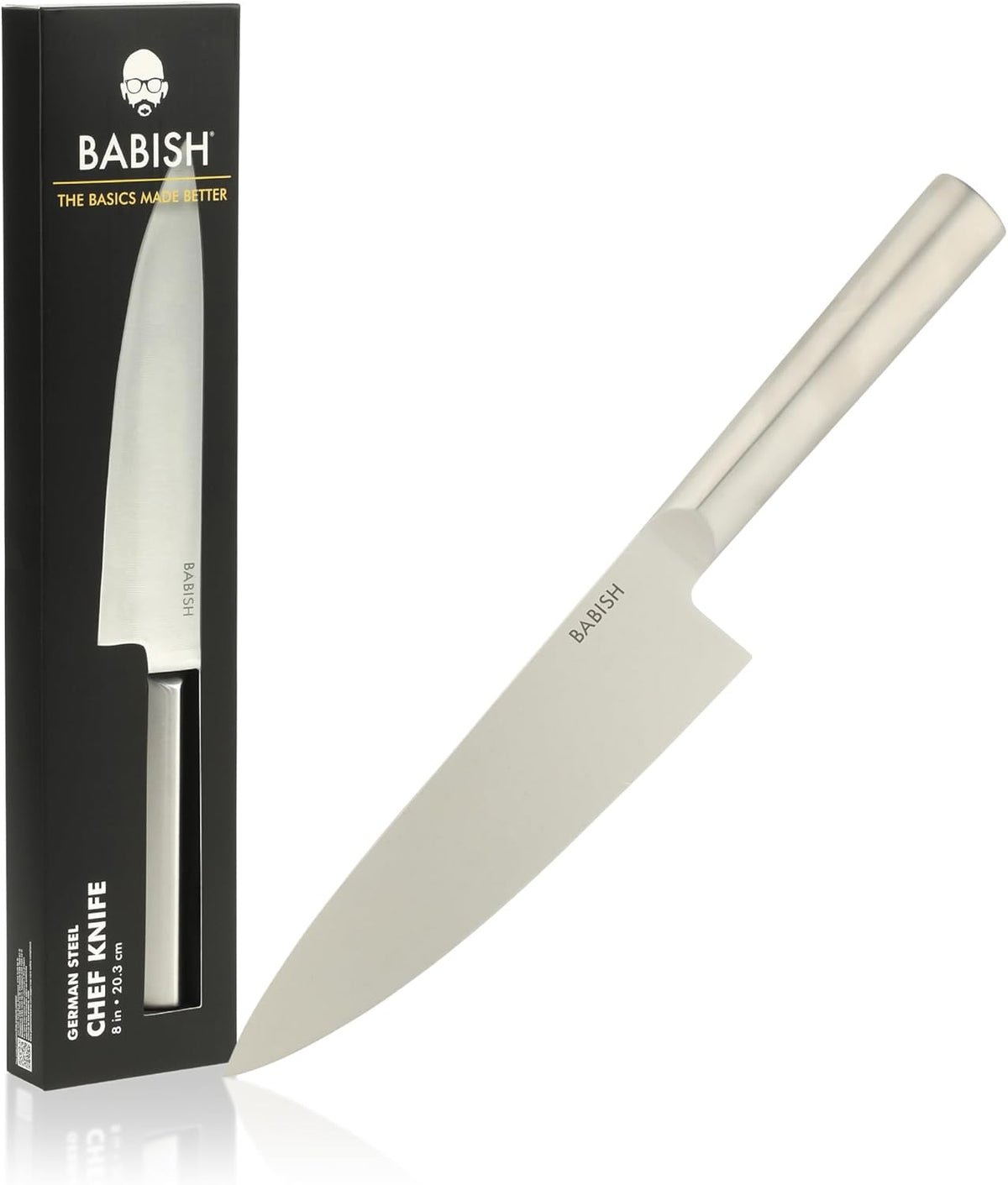 8-Inch Chef Knife – High-Carbon 1.4116 German Steel Kitchen Knife with Light Pakka Wood Handle, Full-Tang Razor Sharp Chef’s Blade for Chopping, Slicing, Dicing & Everyday Prep