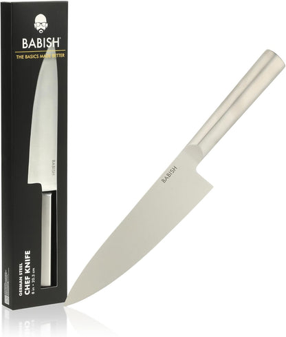 8-Inch Chef Knife – High-Carbon 1.4116 German Steel Kitchen Knife with Light Pakka Wood Handle, Full-Tang Razor Sharp Chef’s Blade for Chopping, Slicing, Dicing & Everyday Prep