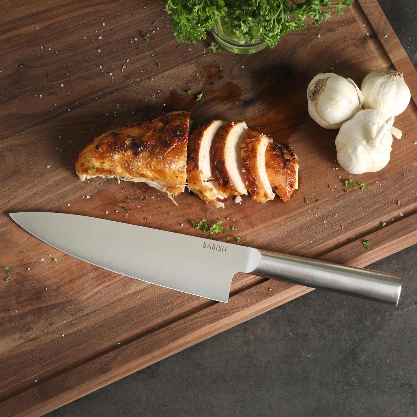 8-Inch Chef Knife – High-Carbon 1.4116 German Steel Kitchen Knife with Light Pakka Wood Handle, Full-Tang Razor Sharp Chef’s Blade for Chopping, Slicing, Dicing & Everyday Prep