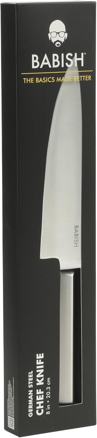 8-Inch Chef Knife – High-Carbon 1.4116 German Steel Kitchen Knife with Light Pakka Wood Handle, Full-Tang Razor Sharp Chef’s Blade for Chopping, Slicing, Dicing & Everyday Prep