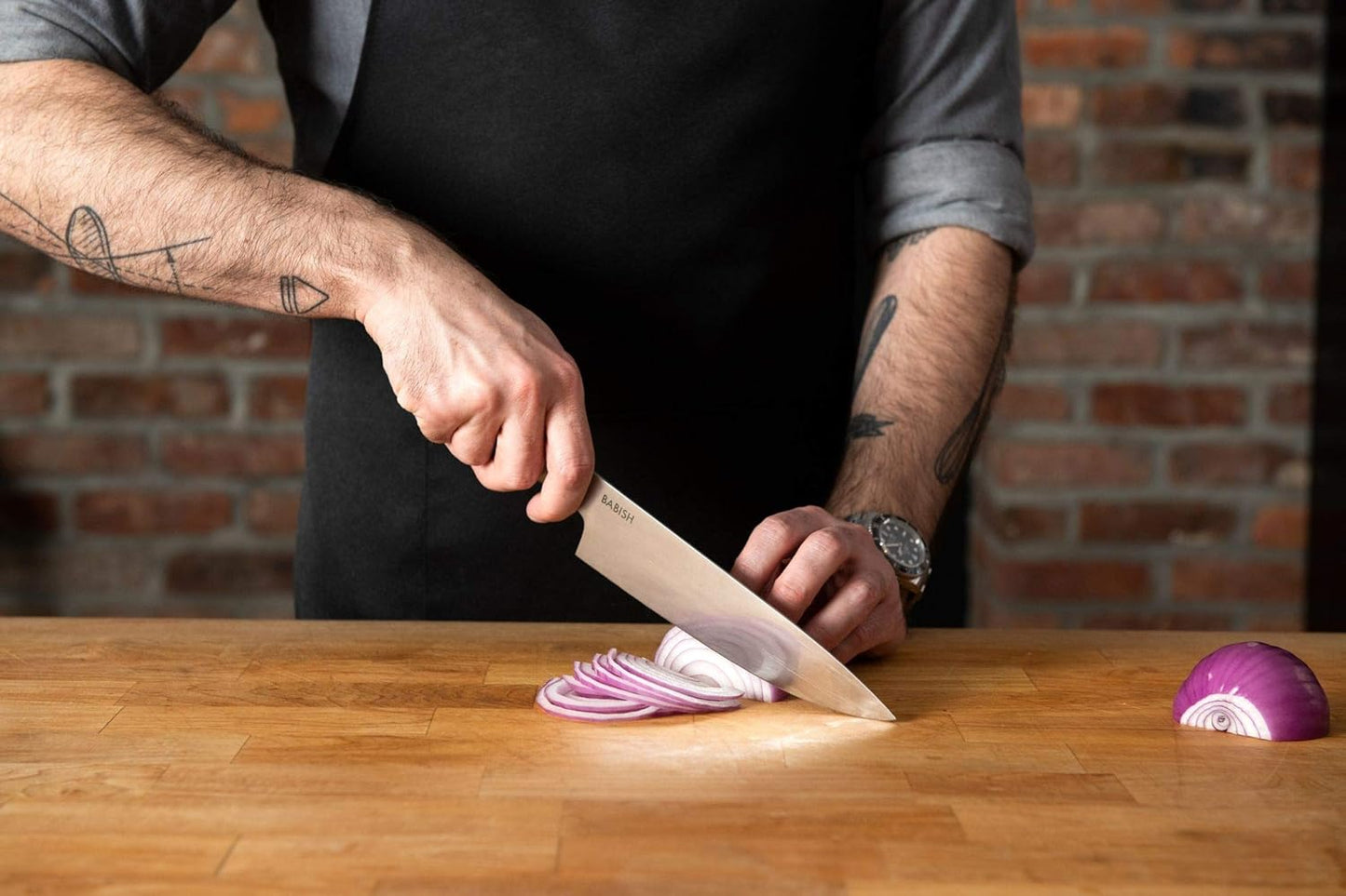 8-Inch Chef Knife – High-Carbon 1.4116 German Steel Kitchen Knife with Light Pakka Wood Handle, Full-Tang Razor Sharp Chef’s Blade for Chopping, Slicing, Dicing & Everyday Prep