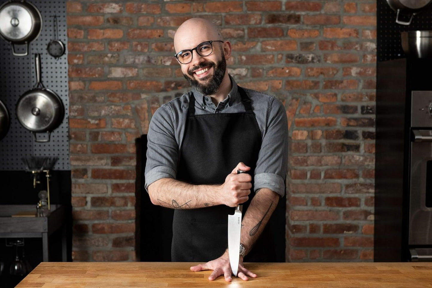 8-Inch Chef Knife – High-Carbon 1.4116 German Steel Kitchen Knife with Light Pakka Wood Handle, Full-Tang Razor Sharp Chef’s Blade for Chopping, Slicing, Dicing & Everyday Prep