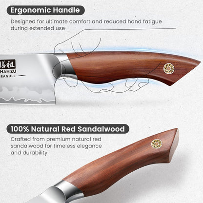 Chef Knife 8 Inch, American S35VN Powder Steel Sharp Kitchen Knife, Professional Cooking Knife with Ergonomic Red Sandalwood Handle, Meat Cutting Gyuto Knife, Gifts for Women & Men