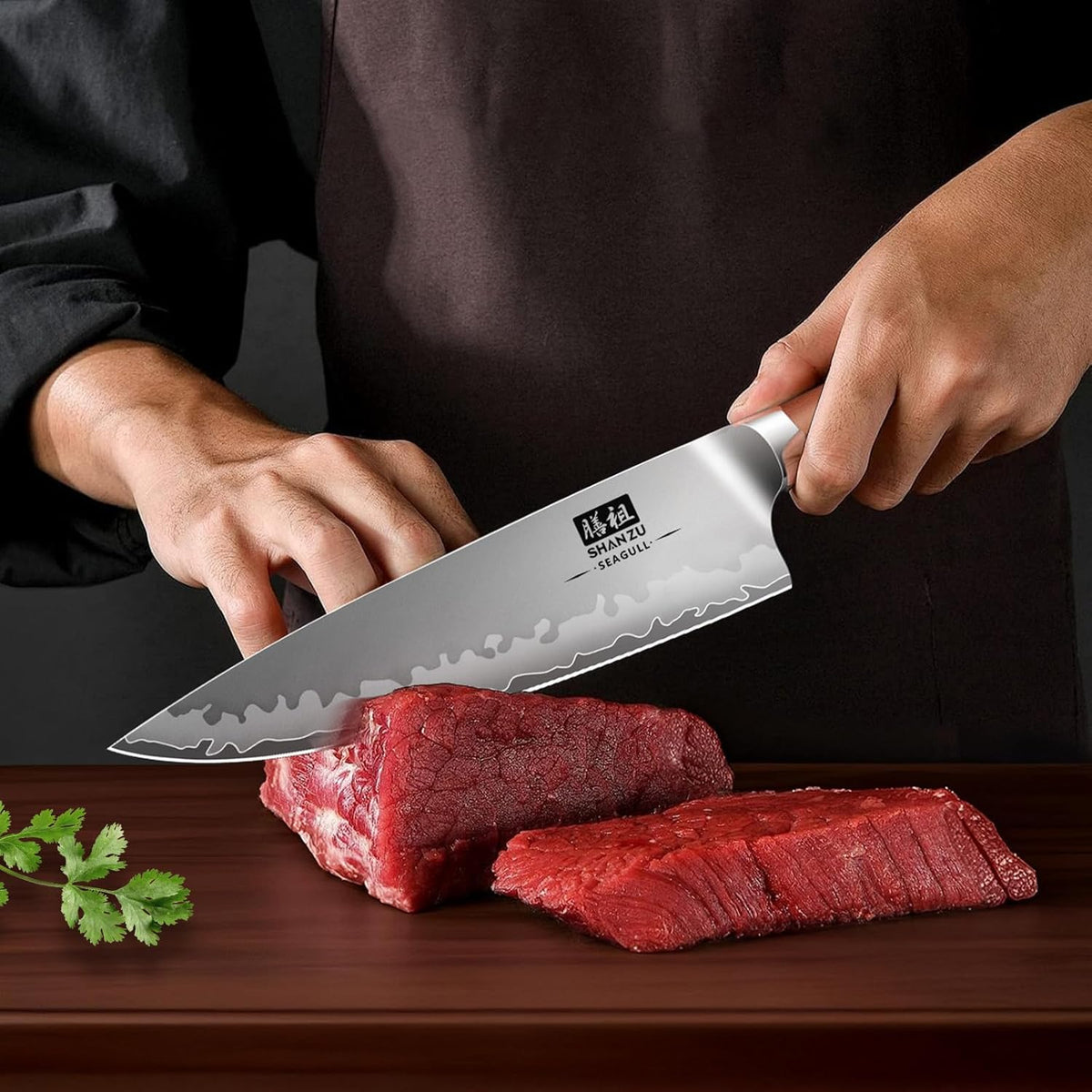 Chef Knife 8 Inch, American S35VN Powder Steel Sharp Kitchen Knife, Professional Cooking Knife with Ergonomic Red Sandalwood Handle, Meat Cutting Gyuto Knife, Gifts for Women & Men