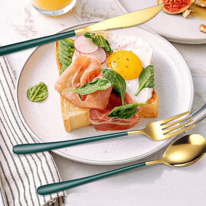 6 Pieces 18/8 Stainless Steel Flatware Set Portable Reusable Cutlery Set Travel Utensils Set Including Chopsticks Knife Fork Spoon Straws Cleaning Brush Dishwasher Safe (Rose Gold)