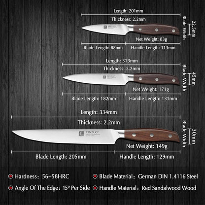 Meat Cleaver Knife, 7 Inches German Stainless Steel Chef Cleaver Knife,Vegetable Meat Cleaver,Multifunction Chopper Butcher Knife,Chinese Chef Knife, Ultra Sharp, Red Sandalwood Handle