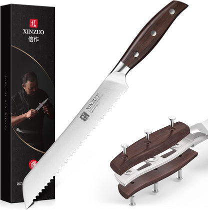 Meat Cleaver Knife, 7 Inches German Stainless Steel Chef Cleaver Knife,Vegetable Meat Cleaver,Multifunction Chopper Butcher Knife,Chinese Chef Knife, Ultra Sharp, Red Sandalwood Handle