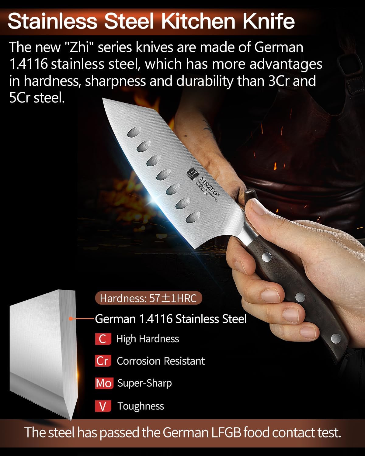 Meat Cleaver Knife, 7 Inches German Stainless Steel Chef Cleaver Knife,Vegetable Meat Cleaver,Multifunction Chopper Butcher Knife,Chinese Chef Knife, Ultra Sharp, Red Sandalwood Handle