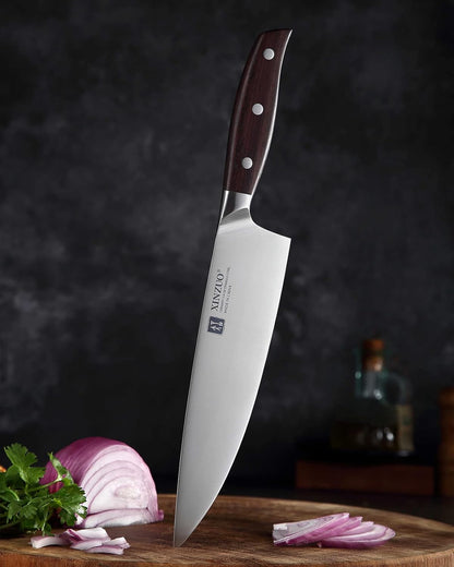 Meat Cleaver Knife, 7 Inches German Stainless Steel Chef Cleaver Knife,Vegetable Meat Cleaver,Multifunction Chopper Butcher Knife,Chinese Chef Knife, Ultra Sharp, Red Sandalwood Handle