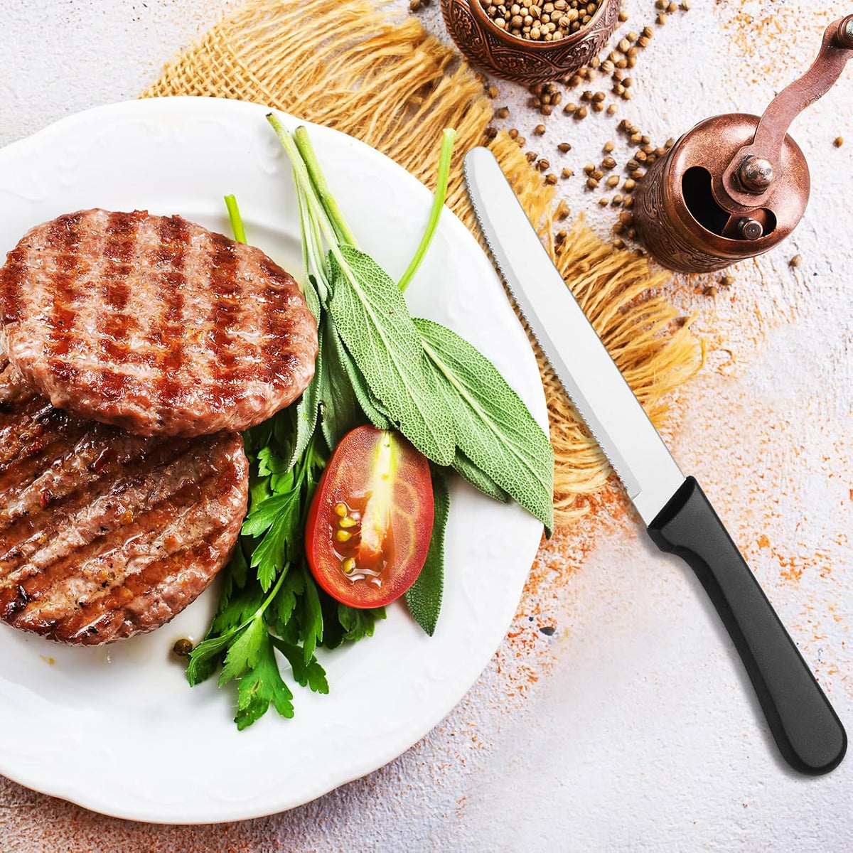 150 Pcs 8.39 Inch Steak Knife Sets Stainless Steel Serrated Edge