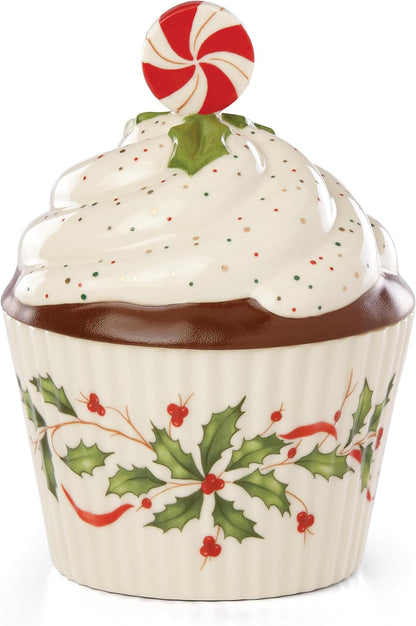 Serveware, Hosting The Holidays Cheese Plate & Knife Set, Service for 1, Ivory Porcelain, Dishwasher Safe, 6.75 Inch Diameter, Christmas Decorations, Christmas Decor (White/Green/Red, 2 Pieces)