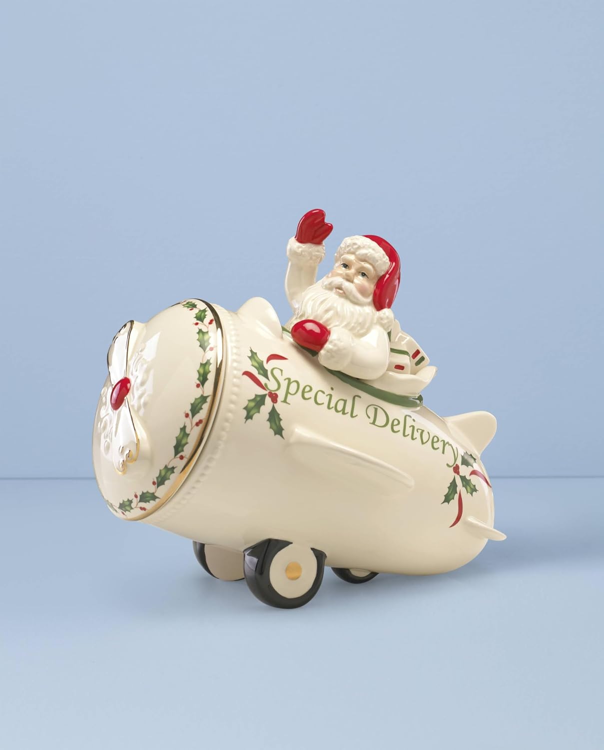 Serveware, Hosting The Holidays Cheese Plate & Knife Set, Service for 1, Ivory Porcelain, Dishwasher Safe, 6.75 Inch Diameter, Christmas Decorations, Christmas Decor (White/Green/Red, 2 Pieces)