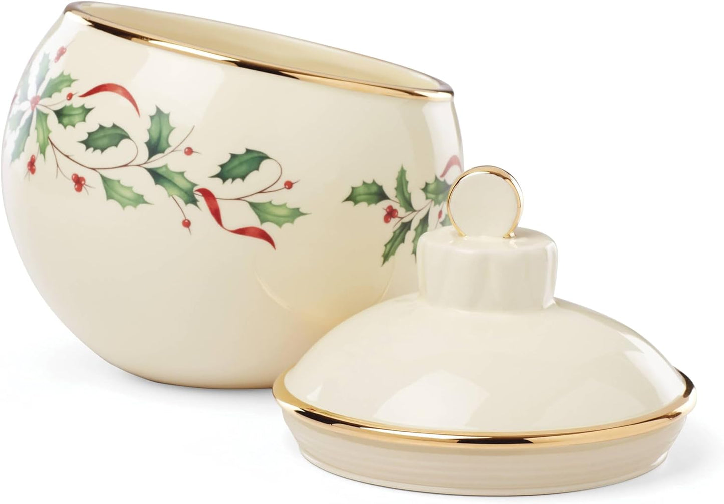 Serveware, Hosting The Holidays Cheese Plate & Knife Set, Service for 1, Ivory Porcelain, Dishwasher Safe, 6.75 Inch Diameter, Christmas Decorations, Christmas Decor (White/Green/Red, 2 Pieces)