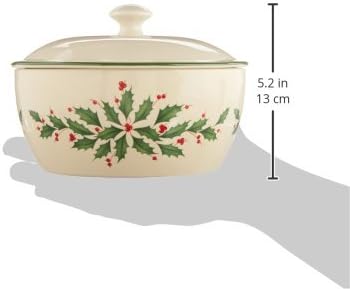 Serveware, Hosting The Holidays Cheese Plate & Knife Set, Service for 1, Ivory Porcelain, Dishwasher Safe, 6.75 Inch Diameter, Christmas Decorations, Christmas Decor (White/Green/Red, 2 Pieces)