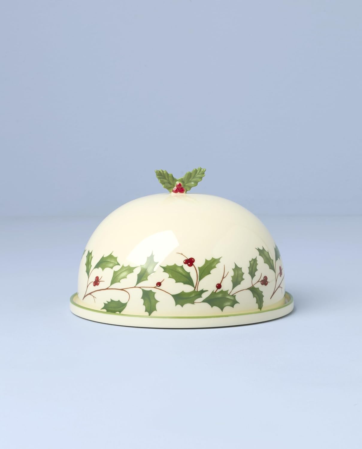 Serveware, Hosting The Holidays Cheese Plate & Knife Set, Service for 1, Ivory Porcelain, Dishwasher Safe, 6.75 Inch Diameter, Christmas Decorations, Christmas Decor (White/Green/Red, 2 Pieces)