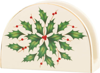 Serveware, Hosting The Holidays Cheese Plate & Knife Set, Service for 1, Ivory Porcelain, Dishwasher Safe, 6.75 Inch Diameter, Christmas Decorations, Christmas Decor (White/Green/Red, 2 Pieces)