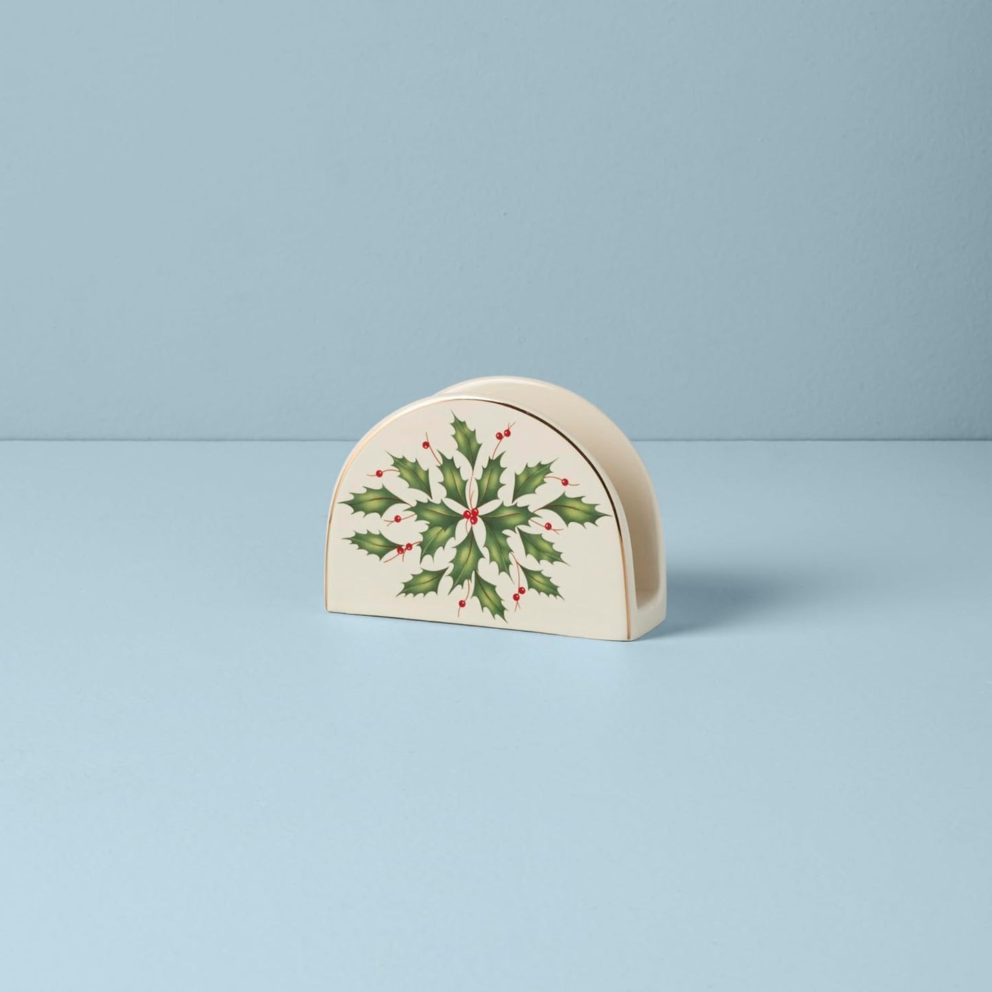 Serveware, Hosting The Holidays Cheese Plate & Knife Set, Service for 1, Ivory Porcelain, Dishwasher Safe, 6.75 Inch Diameter, Christmas Decorations, Christmas Decor (White/Green/Red, 2 Pieces)