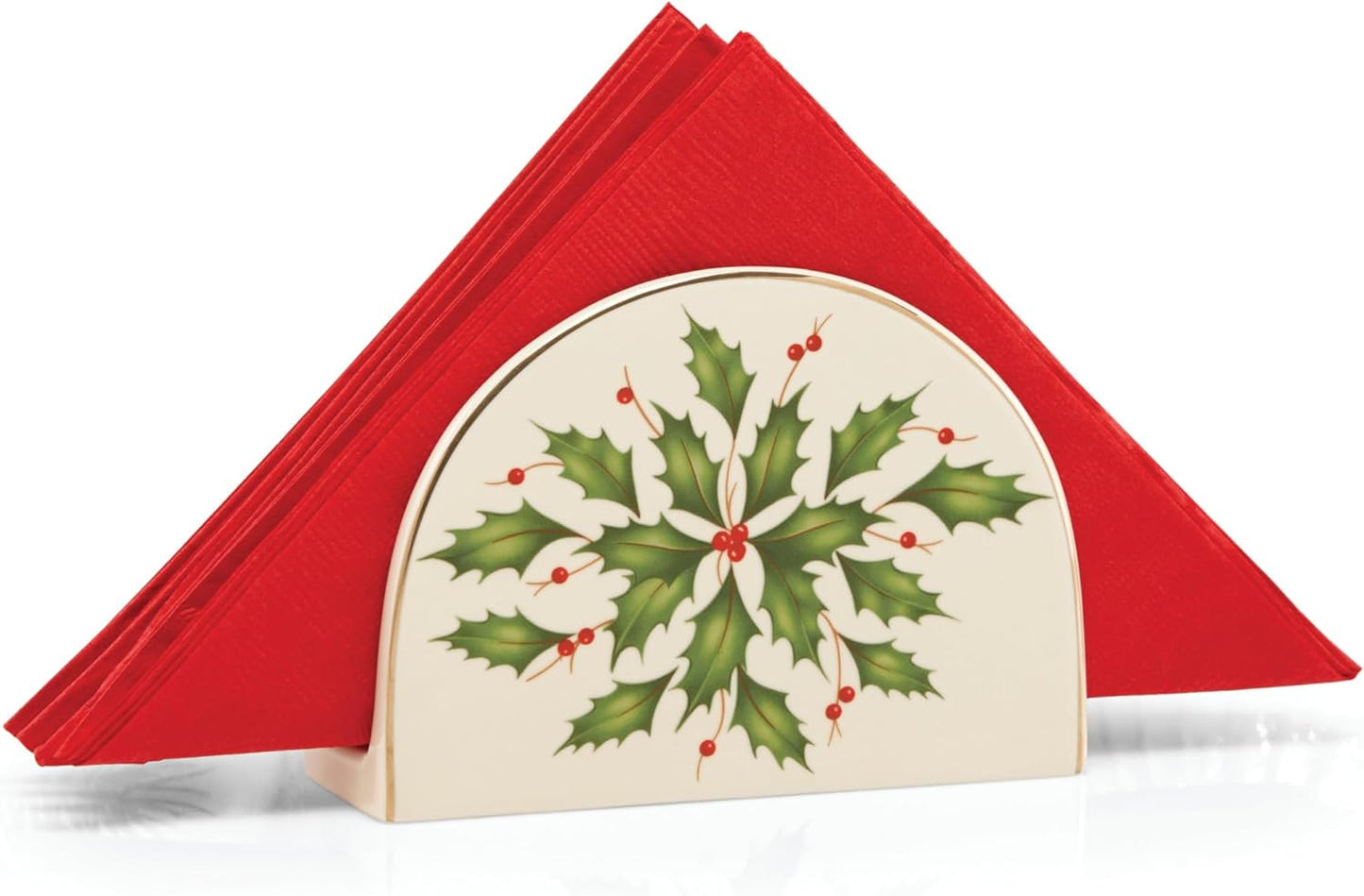 Serveware, Hosting The Holidays Cheese Plate & Knife Set, Service for 1, Ivory Porcelain, Dishwasher Safe, 6.75 Inch Diameter, Christmas Decorations, Christmas Decor (White/Green/Red, 2 Pieces)