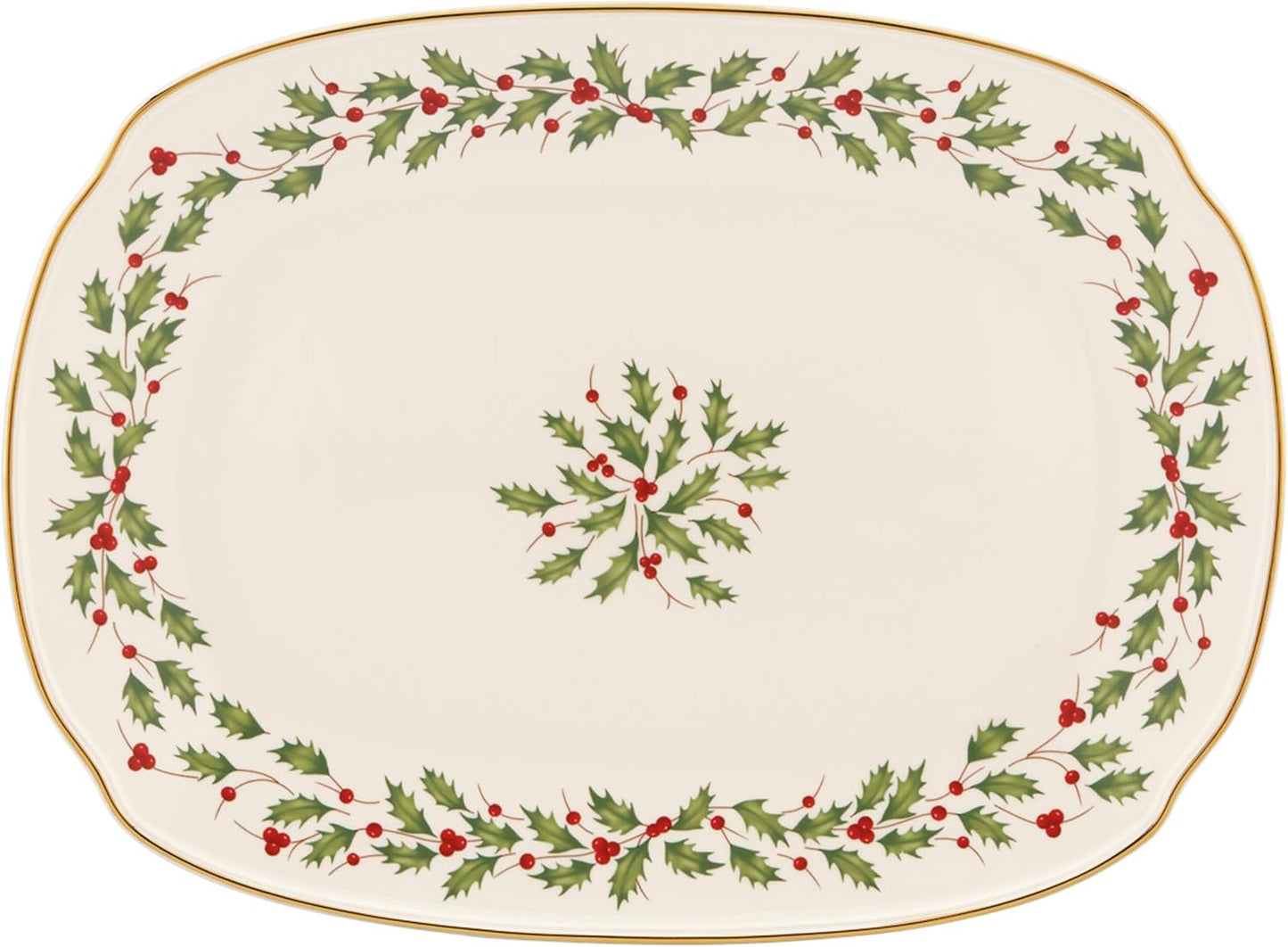 Serveware, Hosting The Holidays Cheese Plate & Knife Set, Service for 1, Ivory Porcelain, Dishwasher Safe, 6.75 Inch Diameter, Christmas Decorations, Christmas Decor (White/Green/Red, 2 Pieces)