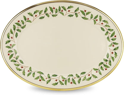 Serveware, Hosting The Holidays Cheese Plate & Knife Set, Service for 1, Ivory Porcelain, Dishwasher Safe, 6.75 Inch Diameter, Christmas Decorations, Christmas Decor (White/Green/Red, 2 Pieces)
