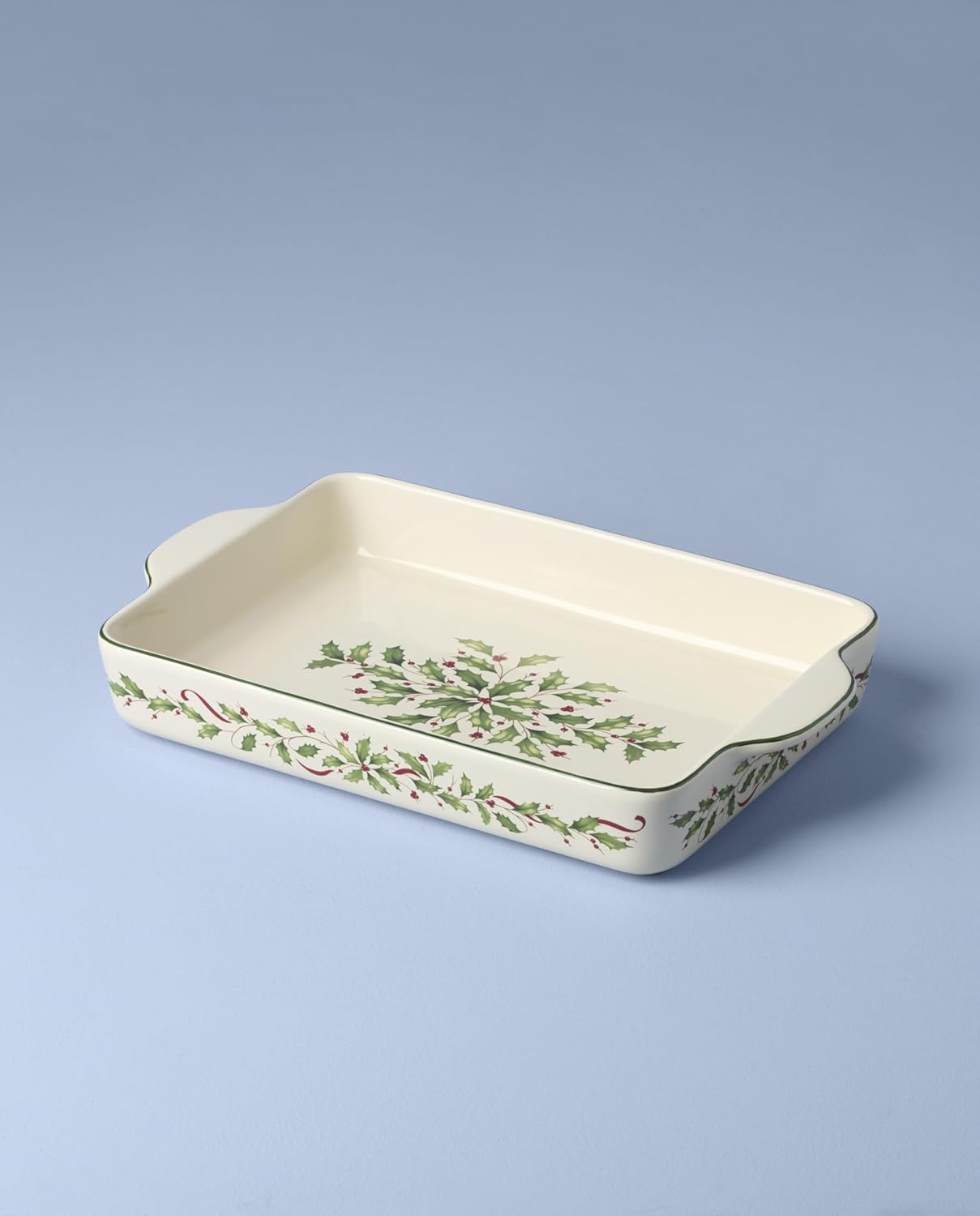 Serveware, Hosting The Holidays Cheese Plate & Knife Set, Service for 1, Ivory Porcelain, Dishwasher Safe, 6.75 Inch Diameter, Christmas Decorations, Christmas Decor (White/Green/Red, 2 Pieces)
