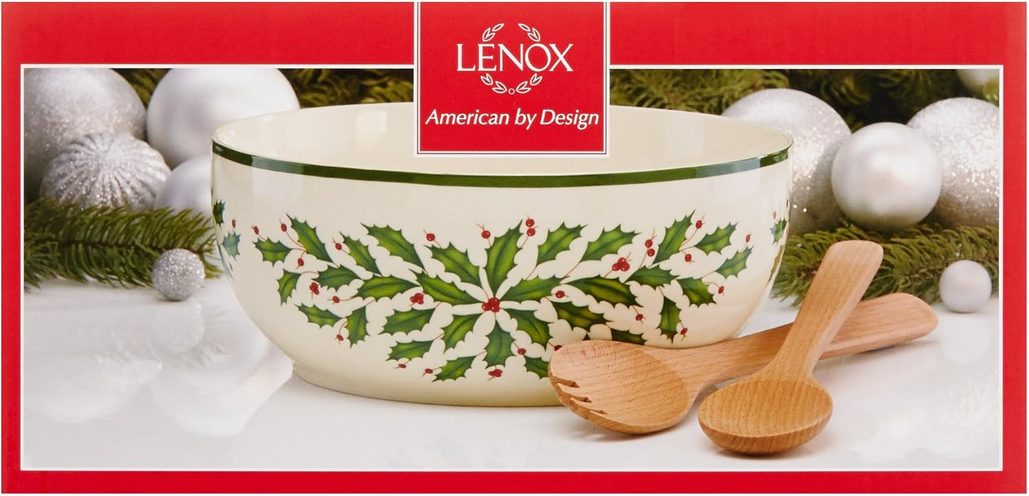 Serveware, Hosting The Holidays Cheese Plate & Knife Set, Service for 1, Ivory Porcelain, Dishwasher Safe, 6.75 Inch Diameter, Christmas Decorations, Christmas Decor (White/Green/Red, 2 Pieces)